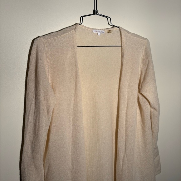 Minnie Rose Open Cashmere Cardigan in Cream - Picture 1 of 9